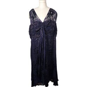 R+M Richards Purple Silk Blend Dress Floral Whimsigoth Witchy Size 22W